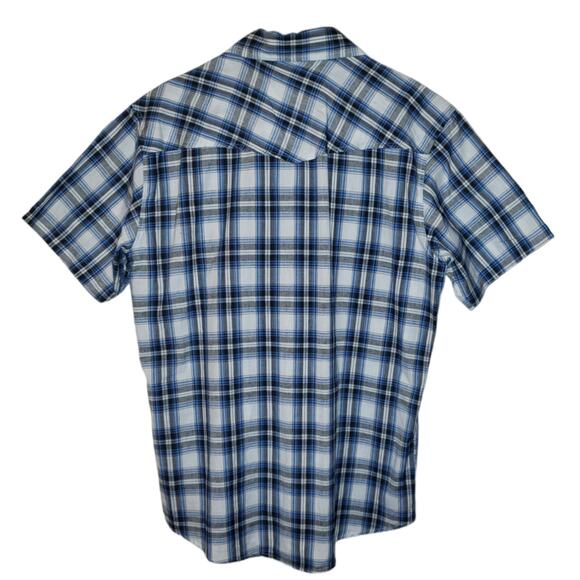 Fourcast Men’s L Plaid Pearl Snap Western Shirt Y2K Vintage Cowboy Style - Picture 2 of 9